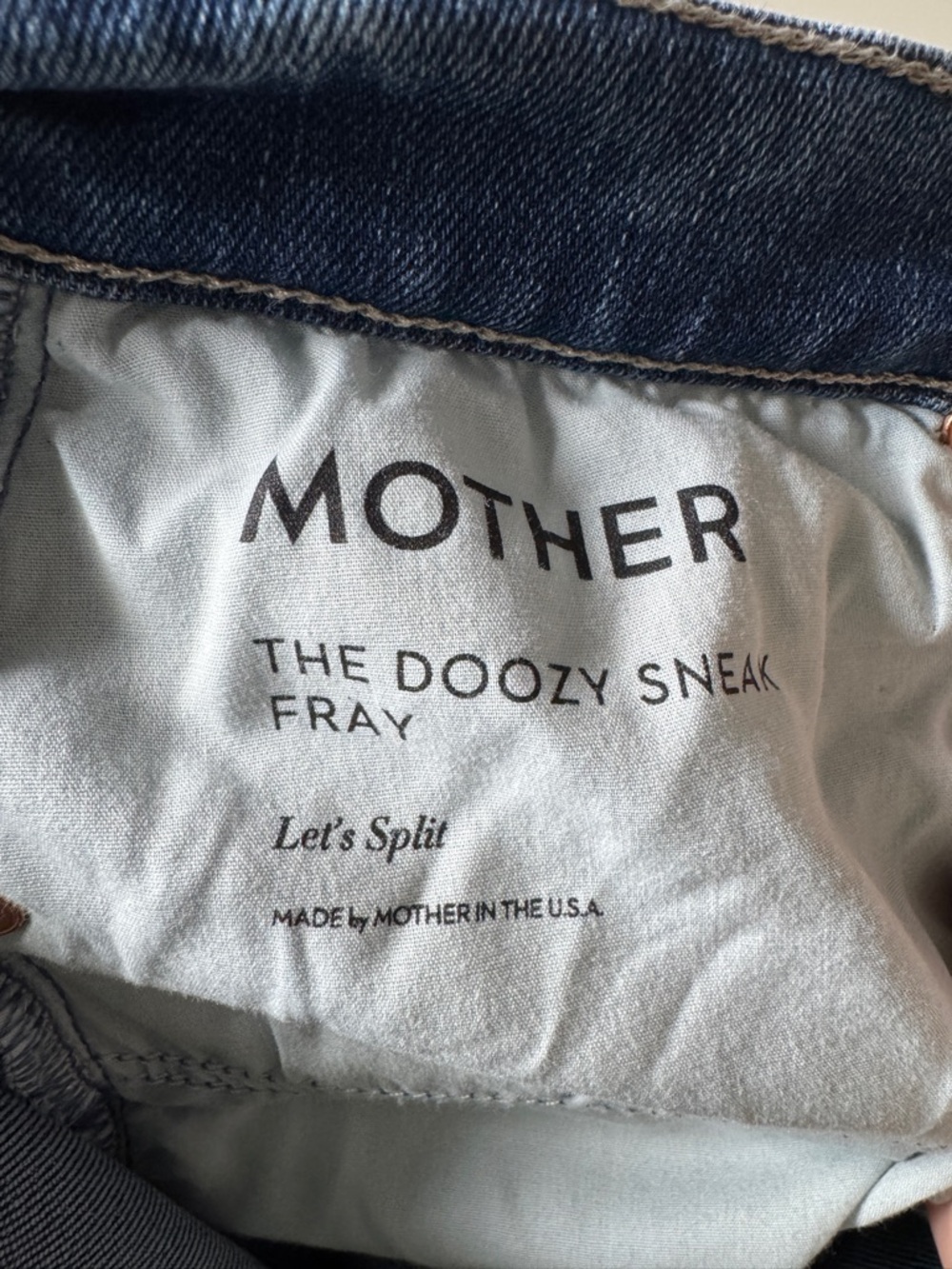 MOTHER The Doozy Sneak Fray Jeans 31 Let’s Split High Rise Flare Raw Hem - Picture 5 of 5